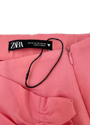 Оригинальная розовая юбка с рюшей zara, xs6 фото