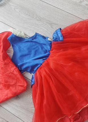 Костюм плаття супергероя для дівчинки, супергерл з плащем5 фото