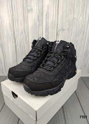 Кроссовки мужские осень - зима merrell moab 3 mid black white