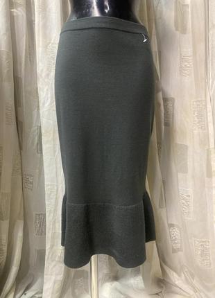 Юбка миди шерсть трикотаж
