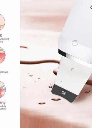 Портативний ультразвуковий скрабер для догляду за обличчям апарат для ультразвукового чищення пілінгу шкіри колір3 фото