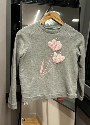 Свитшот с объемными цветочками