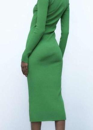 Новое зеленое платье-карандаш миди от zara6 фото