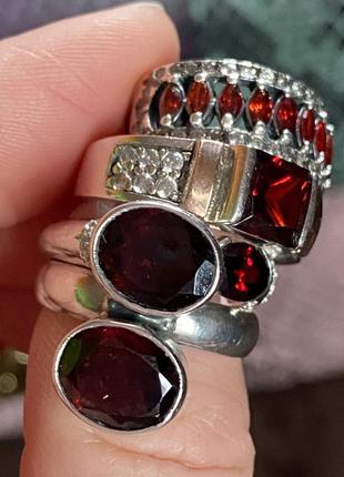 Серебряная кольца,перстень,кольцо 925 пробы с золотой пластиной и натуральным гранатом5 фото