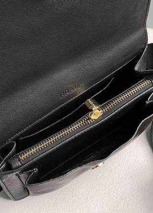 Женская сумка prada envelope saffiano mini black7 фото