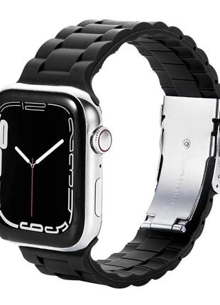 Сумісний ремінець для apple watch 38 / 40 / 41 силіконовий чорний