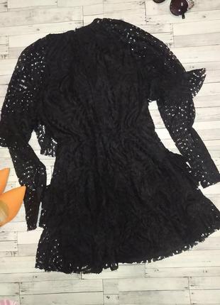Шикарное нарядное чёрное кружевное платье boohoo5 фото