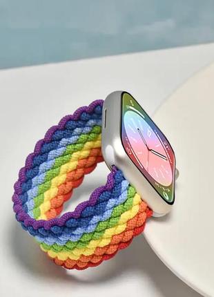 Ремешок для смарт-часов apple watch плетенный нейлоновый multicolour 42mm / 44mm / 45mm / 49mm размер m (145