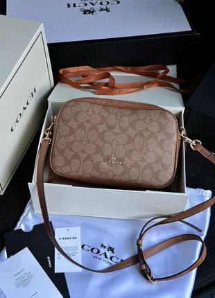 Сумка в стиле coach jamie camera bag large beige