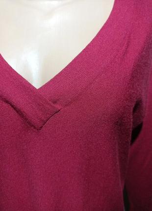 Пуловер женский бардового цвета, шерсть,вискоза и кашемир3 фото