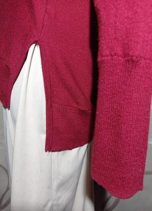 Пуловер женский бардового цвета, шерсть,вискоза и кашемир5 фото
