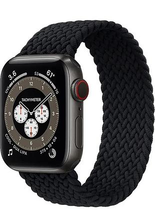 Ремешок для смарт-часов apple watch плетенный нейлоновый черный 38mm / 40mm / 41mm (black) размер m (145 mm)