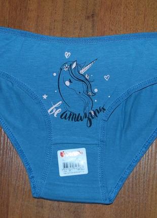 Набор 3 шт подростковые трусики 14-15 донела donella единорог