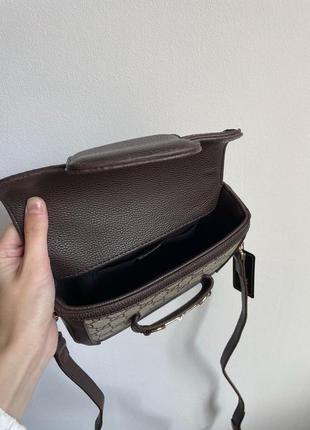 Жіноча сумка  gucci horsebit 1955 mini bag grey/brown7 фото