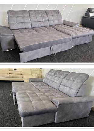 Новий кутовий розкладний диван з нішею тканина.