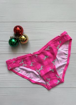Новогодние хлопковые трусики victoria's secret pink оригинал