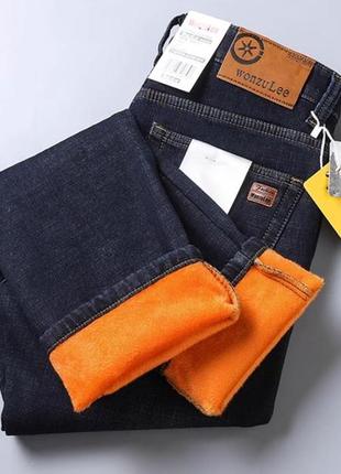 Утепленные зимние мужские джинсы на флисе размеры 34, 361 фото