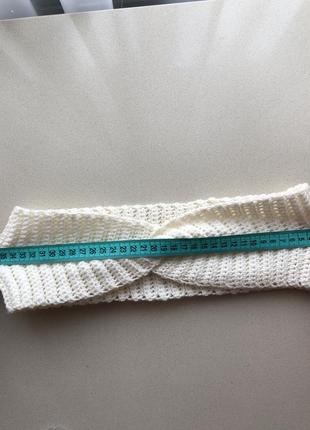 Широка в’язана тепленька пов’язка на голову ручна робота9 фото