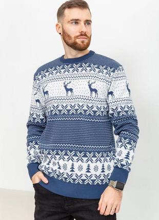 Свитер мужской с оленями цвет джинс туречица