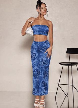 Топ-бандо+юбка в сетку