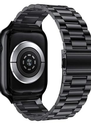 Браслет для apple watch series 3 | 4 | 5 | 6 з шириною корпусу 42|44mm ремінець класичний сталевий чорний