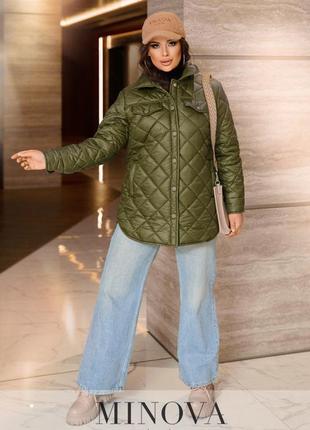 Жіноча стильна стьобана куртка 2429 (розміри 46-68)