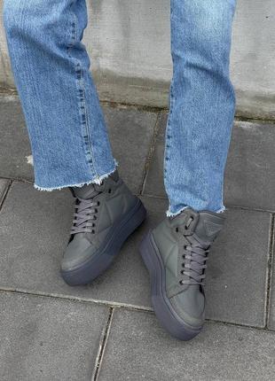 Prаdа re-nylon brushed sneakers високі кросівки3 фото