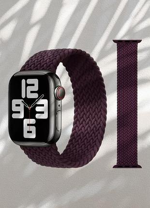 Ремешок для смарт-часов apple watch плетенный нейлоновый plum 42mm / 44mm / 45mm / 49mm размер l (155 mm)