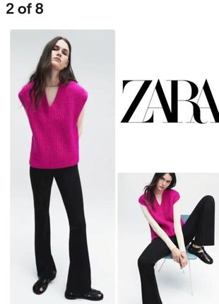 Жилет zara фуксия, малиновый, розовый