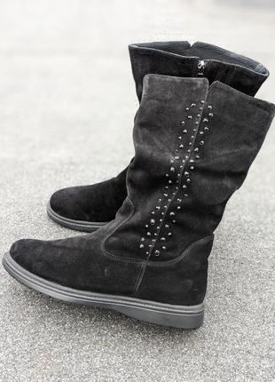 Зимние сапоги 41.42.43.44.45 р кожа замша большой размер