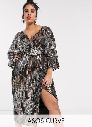 Декорированное платье батал модели plus size4 фото