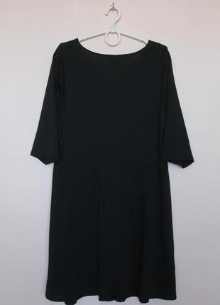 Черное трикотажное платье батал, черное платье большой размер трикотаж, платье, платье 56-58 г.4 фото