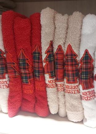 Махровое рождественское полотенце 50×50