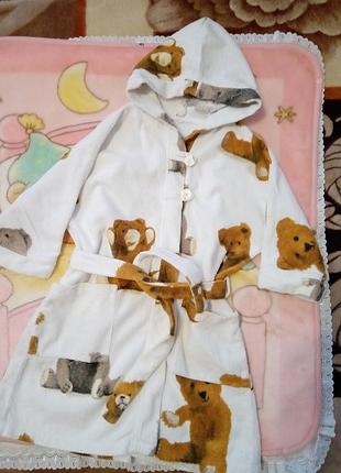 Халат махровый для девочки