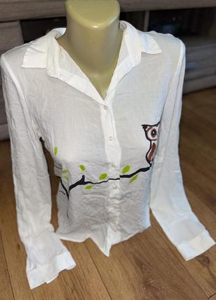 Белая оригинальная рубашка блуза koton4 фото