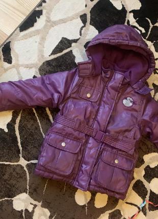 Новая куртка лыжная пуховик на девочку с биркой брендовый водонепроницаемый lupilu