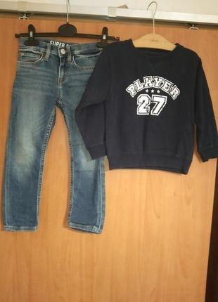 Комплект одним лотом джинсы denim + свитшот 104 рост