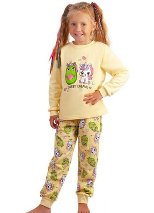 Пижама для девочки теплая пижамка хлопковая пижама с начесом1 фото