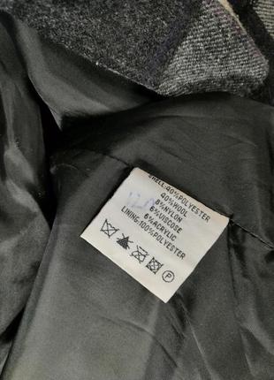 Полупальто женское miss posh пальто с рукавом 3/4 серого цвета в клетку шерсть l8 фото