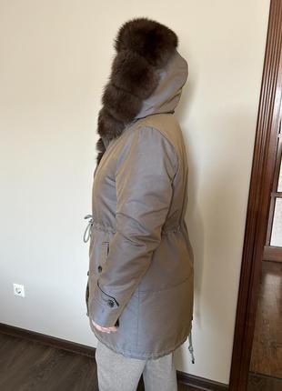 Парка куртка зимняя с натуральным мехом7 фото