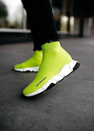 Кроссовки balenciaga  speed trainer «yellow bb»  кросівки