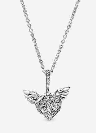 Серебряное ожерелье pandora крылья ангела4 фото