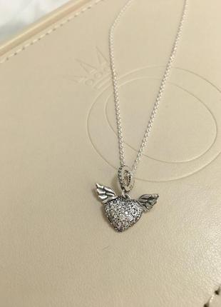 Серебряное ожерелье pandora крылья ангела2 фото