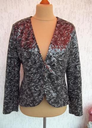 ( 48 / 50 р) trinny & susannah нарядный женский пиджак жакет тренч в пайетках оригинал! новый7 фото