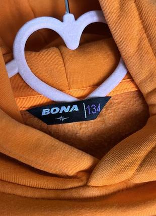Пайта худи батник кофта спортивная унисекс флис оранжевая капюшон bona 6-9 лет7 фото
