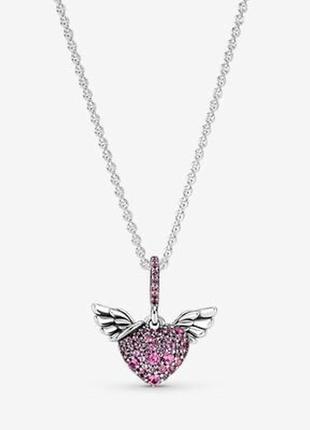 Серебряное ожерелье pandora крылья ангела4 фото