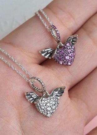 Серебряное ожерелье pandora крылья ангела3 фото