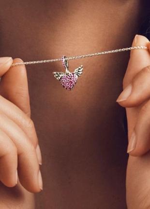 Серебряное ожерелье pandora крылья ангела2 фото