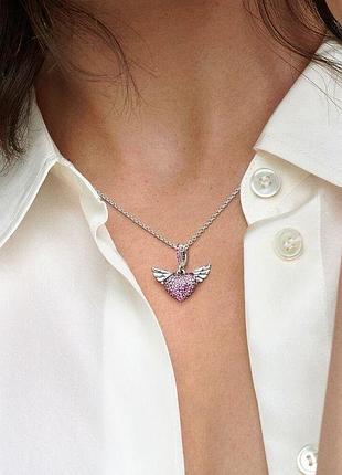Серебряное ожерелье pandora крылья ангела5 фото