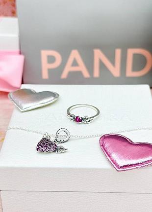 Серебряное ожерелье pandora крылья ангела8 фото